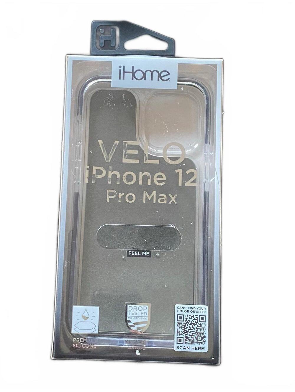 iHome Velo Silicone Impact Case for iPhone 12 Pro Max  Black